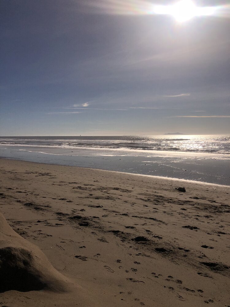 Sandy Ocean Beach in Low Sun