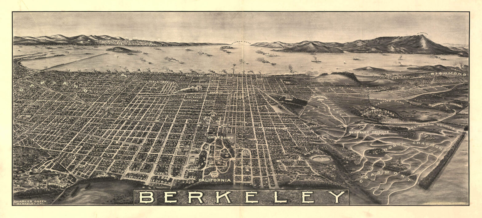 Berkeley 1909 Bird's Eye Map