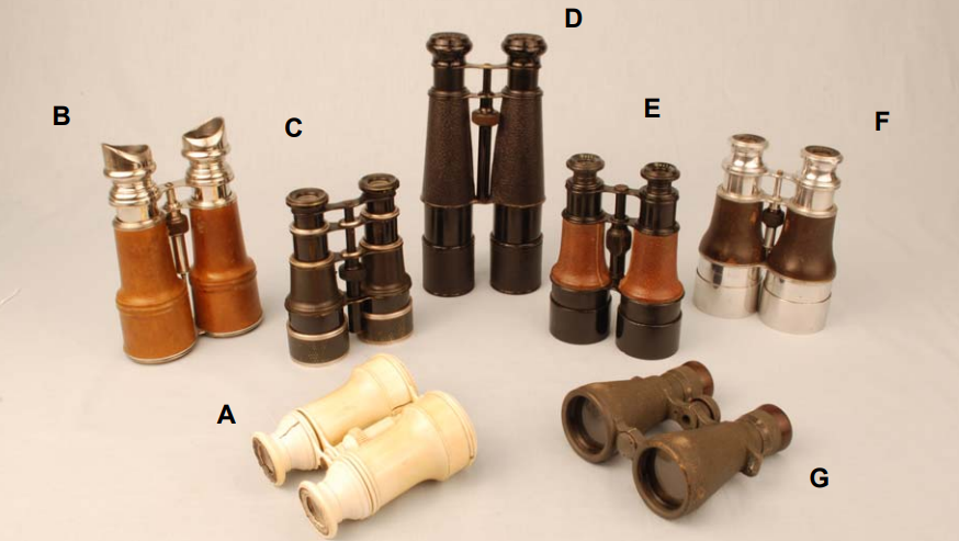 Seven Different Types of Birding Binoculars Display